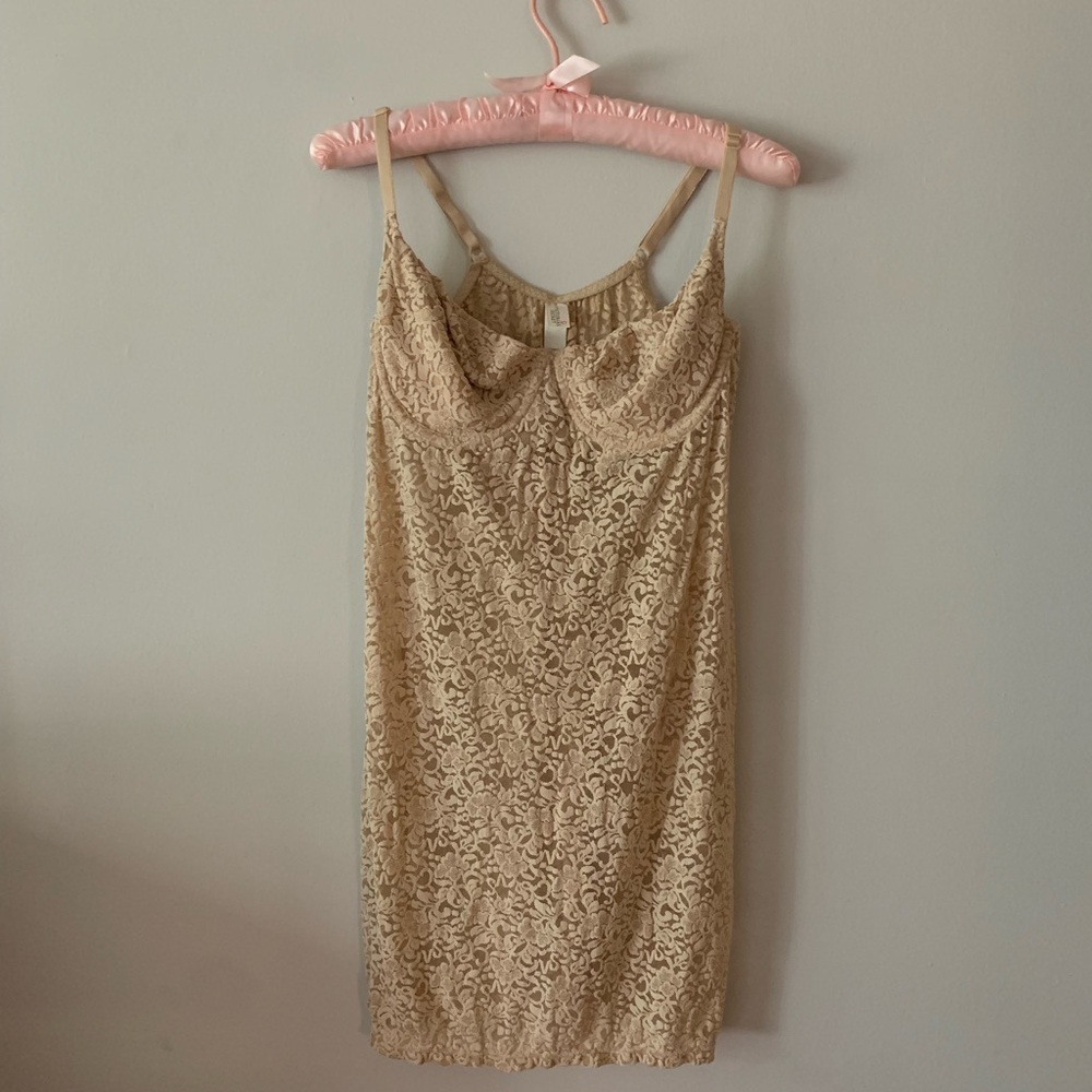 90s VS nude slip dress